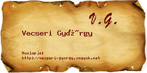 Vecseri György névjegykártya