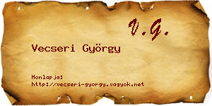 Vecseri György névjegykártya